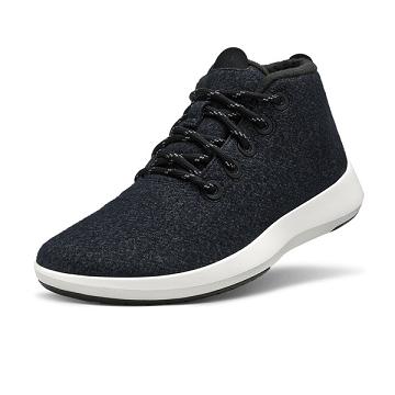 Beige / Black Men's Allbirds Wool Runner-up Mizzles High Tops | IL1228KO