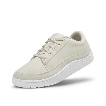Beige / White Men's Allbirds Canvas Pacers Sneakers | IL1004IL