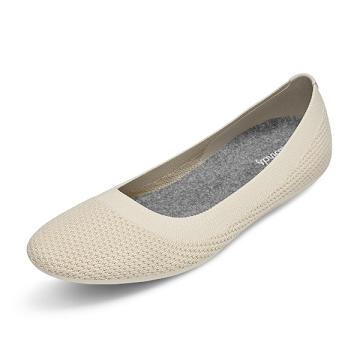 Beige Women's Allbirds Tree Breezers Lux Flat Shoes | IL1673GS