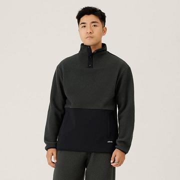 Black Men's Allbirds Fluff Fleece Pullover Hoodie | IL1330ZU