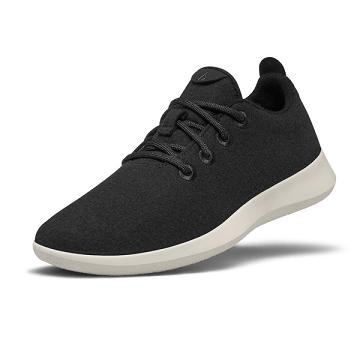 Black / White Women's Allbirds Wool Runner Sneakers | IL1490HA