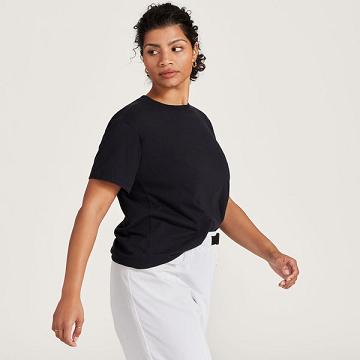 Black Women's Allbirds Allgood Cotton T Shirts | IL1744CT
