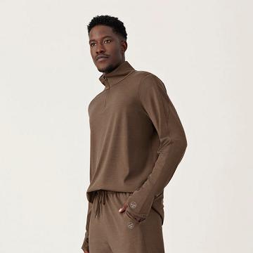 Brown Men's Allbirds Performance Quarter Zip Hoodie | IL1326BE