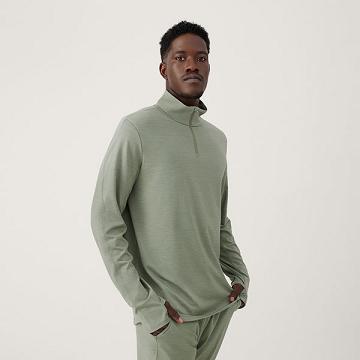 Green Men's Allbirds Performance Quarter Zip Hoodie | IL1325NW