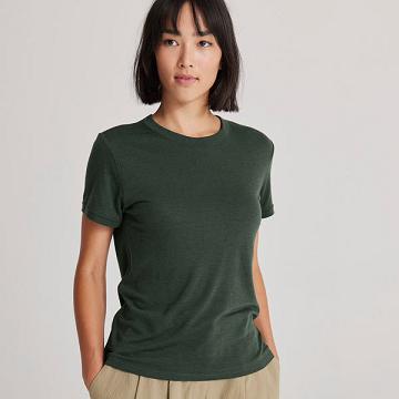 Green Women's Allbirds Sea T Shirts | IL1738WN
