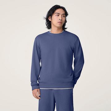Navy / Blue Men's Allbirds R&R Sweat Shirts | IL1310FD