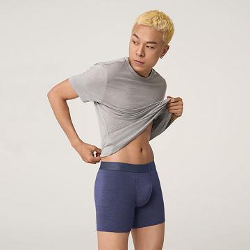 Navy Men's Allbirds Trino® Boxer Brief Underwear | IL1275VR