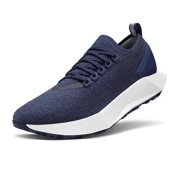 Navy Men's Allbirds Wool Flyer Mizzles Running Shoes | IL1130SG