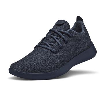 Navy Men's Allbirds Wool Runner Sneakers | IL1054PJ
