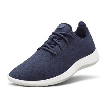 Navy / White Women's Allbirds Wool Runner Sneakers | IL1486ZU