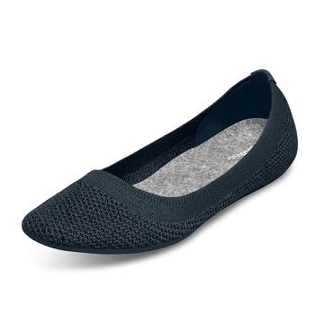 Navy Women's Allbirds Tree Breezers Flat Shoes | IL1676SG