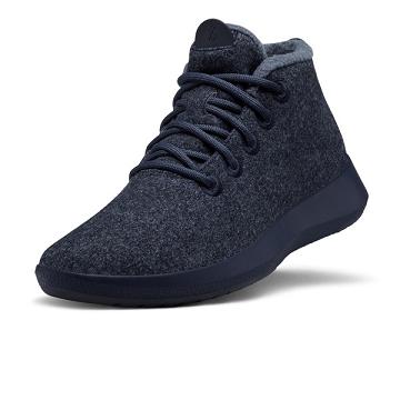 Navy Women's Allbirds Wool Runner-up Mizzles High Tops | IL1654IL