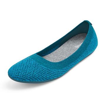 Turquoise Women's Allbirds Tree Breezers Flat Shoes | IL1665VR