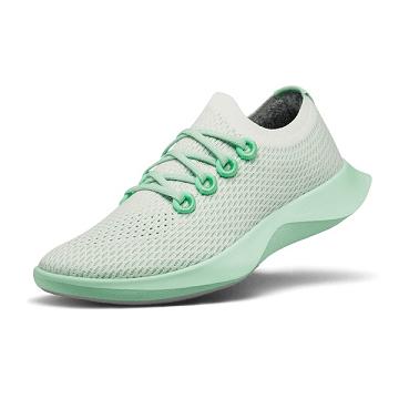 White / Green Men's Allbirds Tree Dasher 1 Running Shoes | IL1162YX