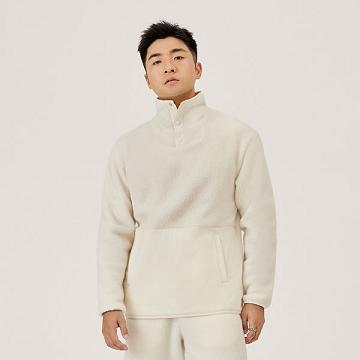 White Men's Allbirds Fluff Fleece Pullover Hoodie | IL1329XY