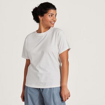 White Women's Allbirds Allgood Cotton T Shirts | IL1745XY